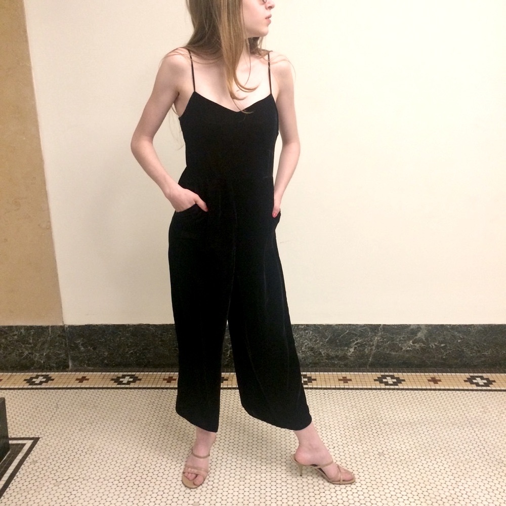 NWT J CREW velvet jumpsuit